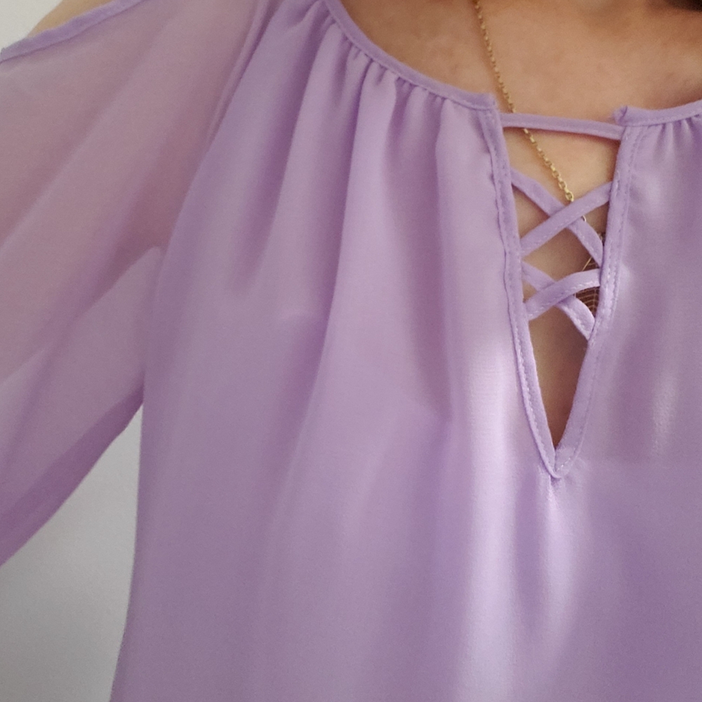 White House Black Market Purple Blouse